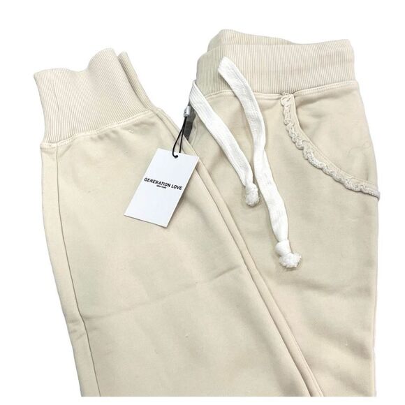 GENERATION LOVE Women’s Astra Ruffle Pant Jogger Cream XXS NWT - Picture 3 of 8